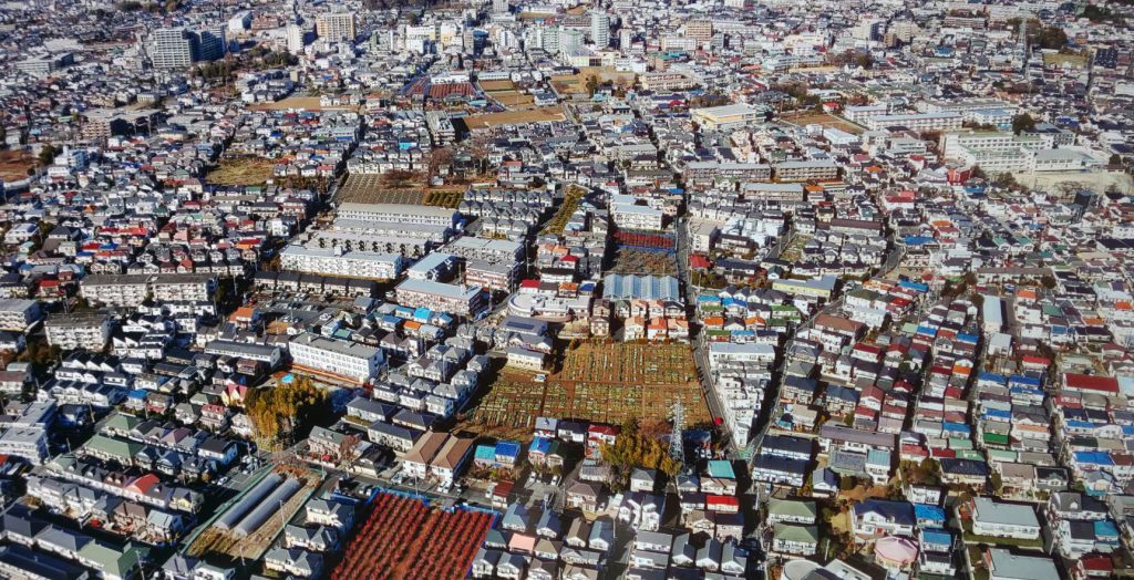 住宅地と農地が共存する南大泉